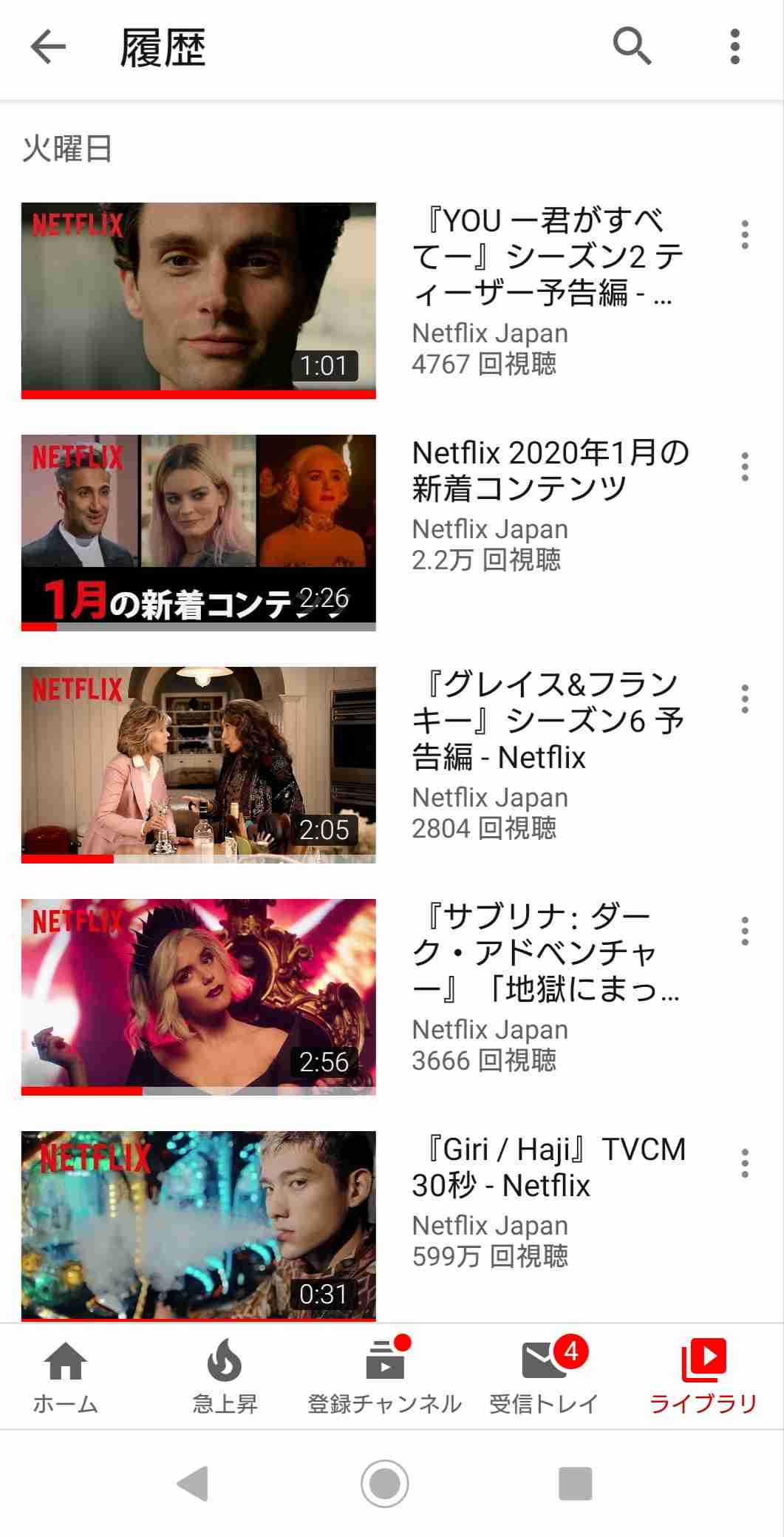 Youtubeの視聴履歴を見せ合おう！