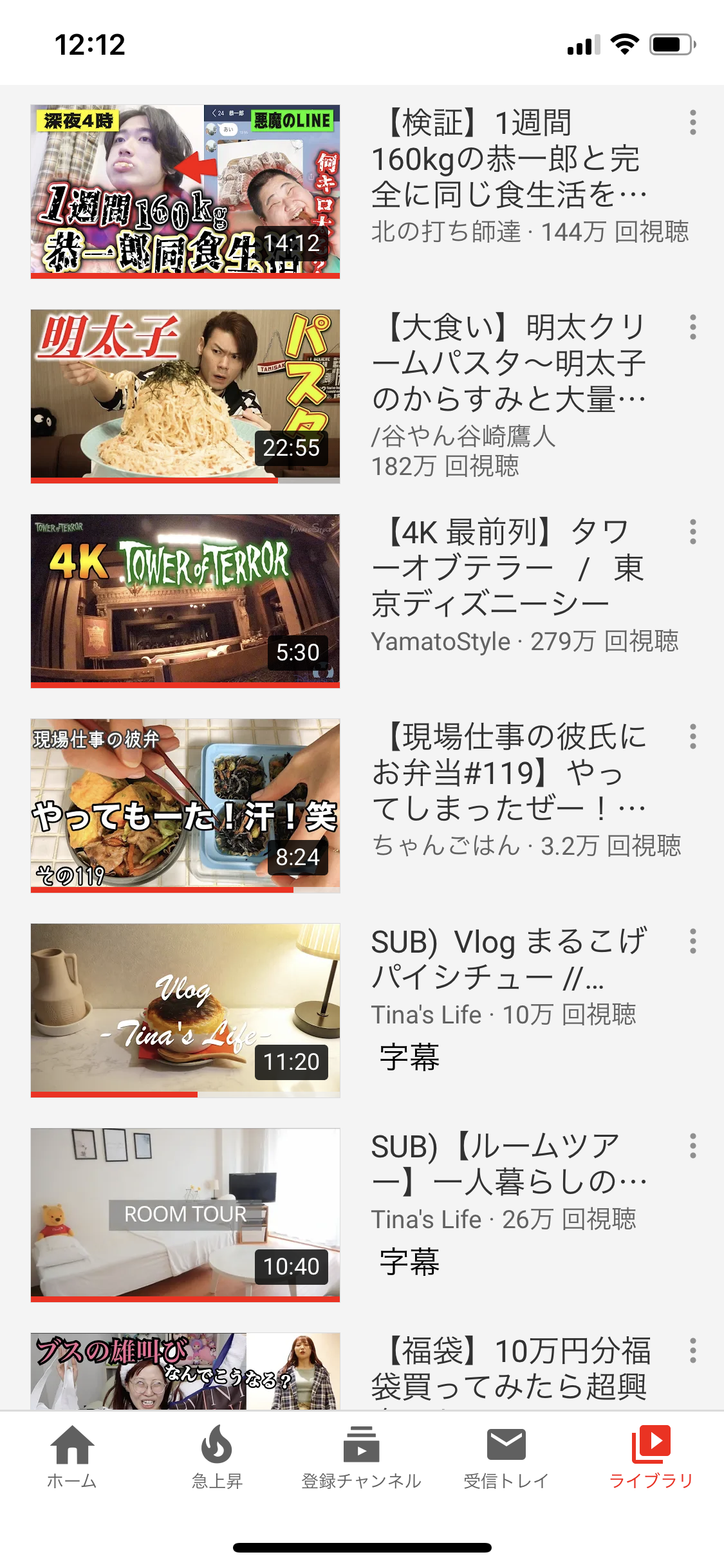 Youtubeの視聴履歴を見せ合おう！