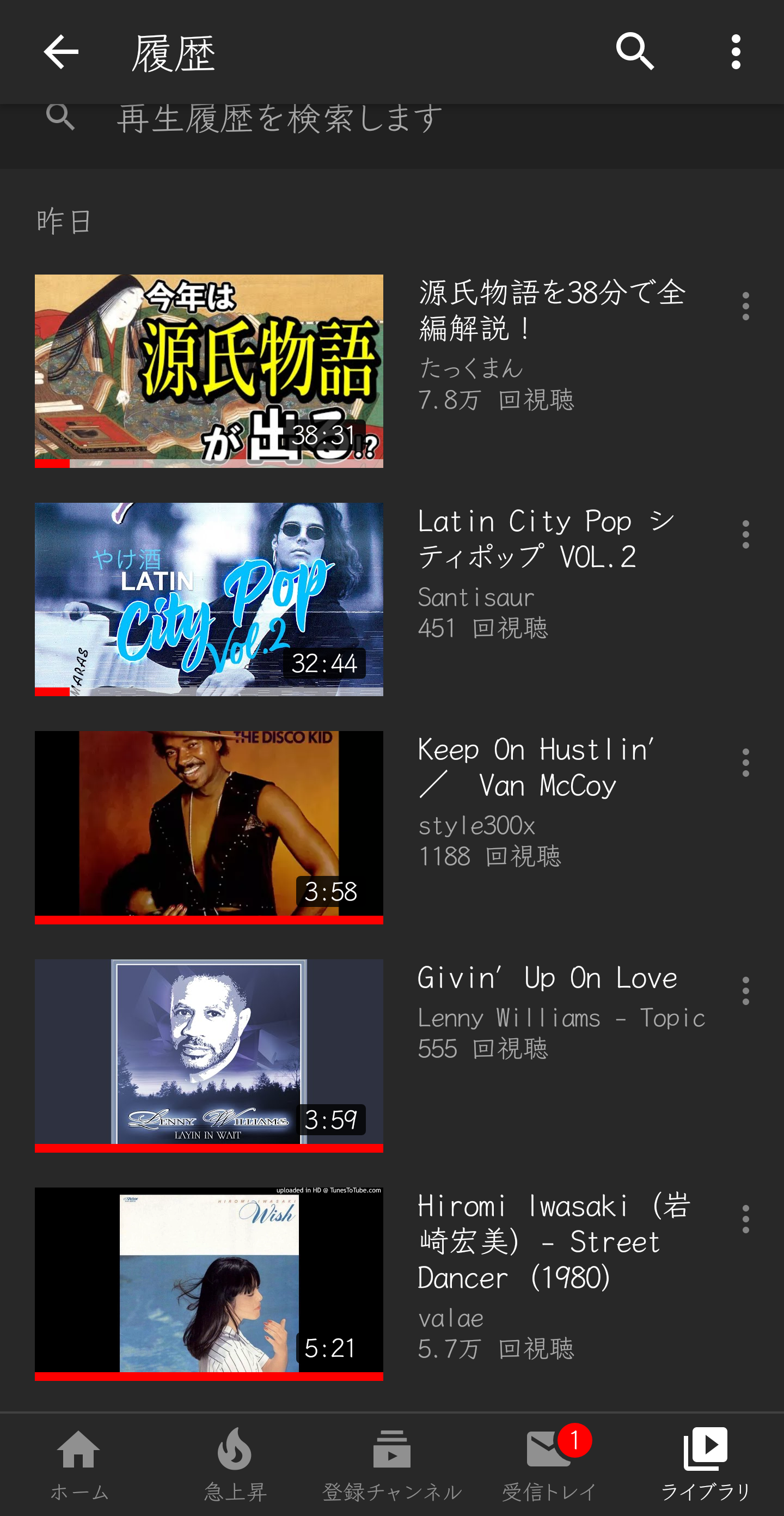 Youtubeの視聴履歴を見せ合おう！