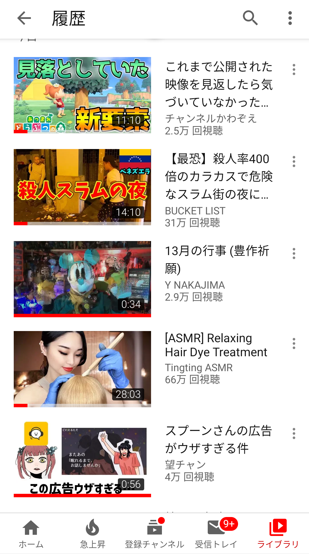 Youtubeの視聴履歴を見せ合おう！