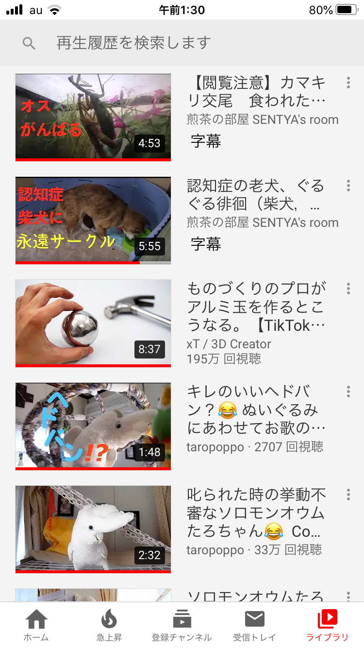 Youtubeの視聴履歴を見せ合おう！