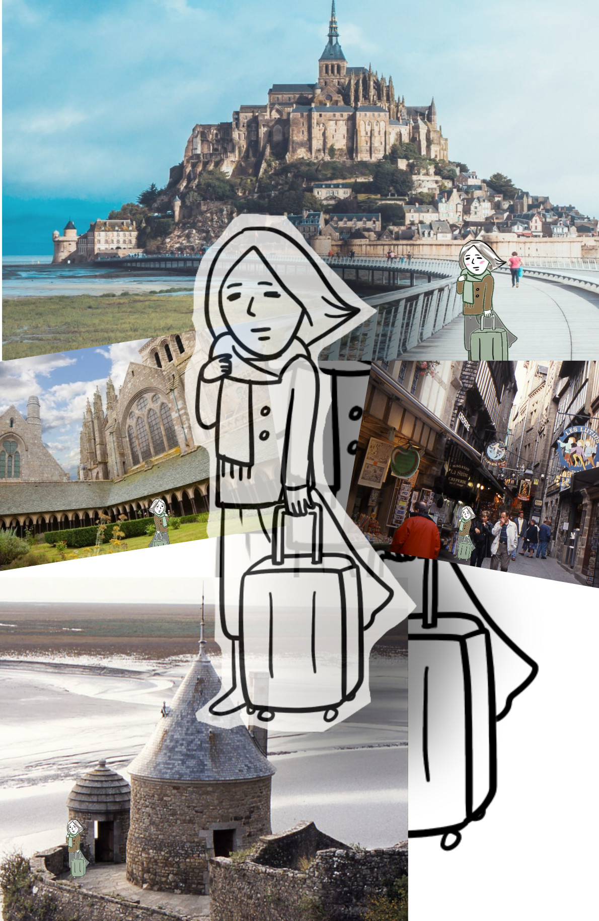 【コラージュ】何かを描いて行きたい場所をお願いしましょう