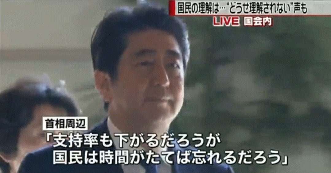 安倍政権に不信感がある人