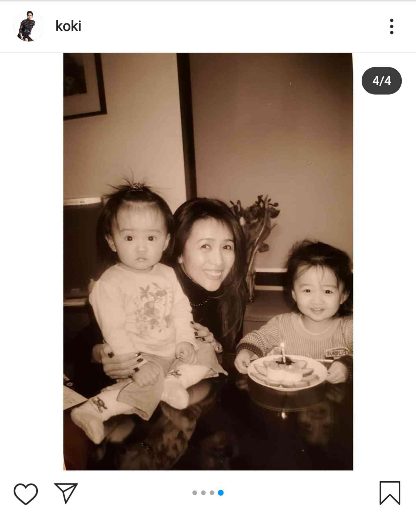 キムタク、工藤静香、Koki，がCocomiの19歳の誕生日祝いSNSでメッセージ