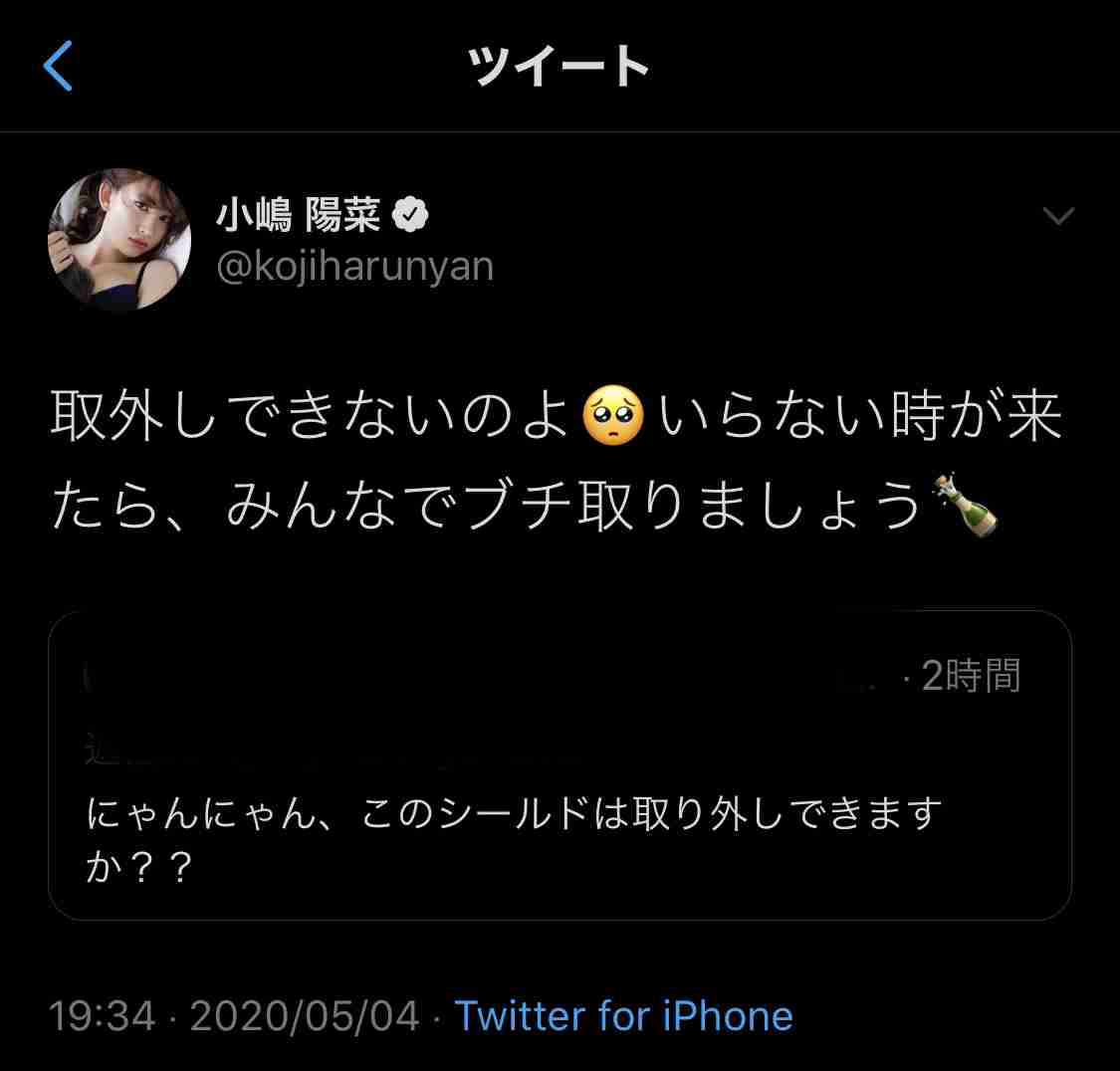 小嶋陽菜　新型コロナ防止用？帽子を販売「気休めになればと思って」