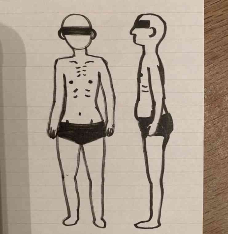 自分の体型を絵で伝えるトピ