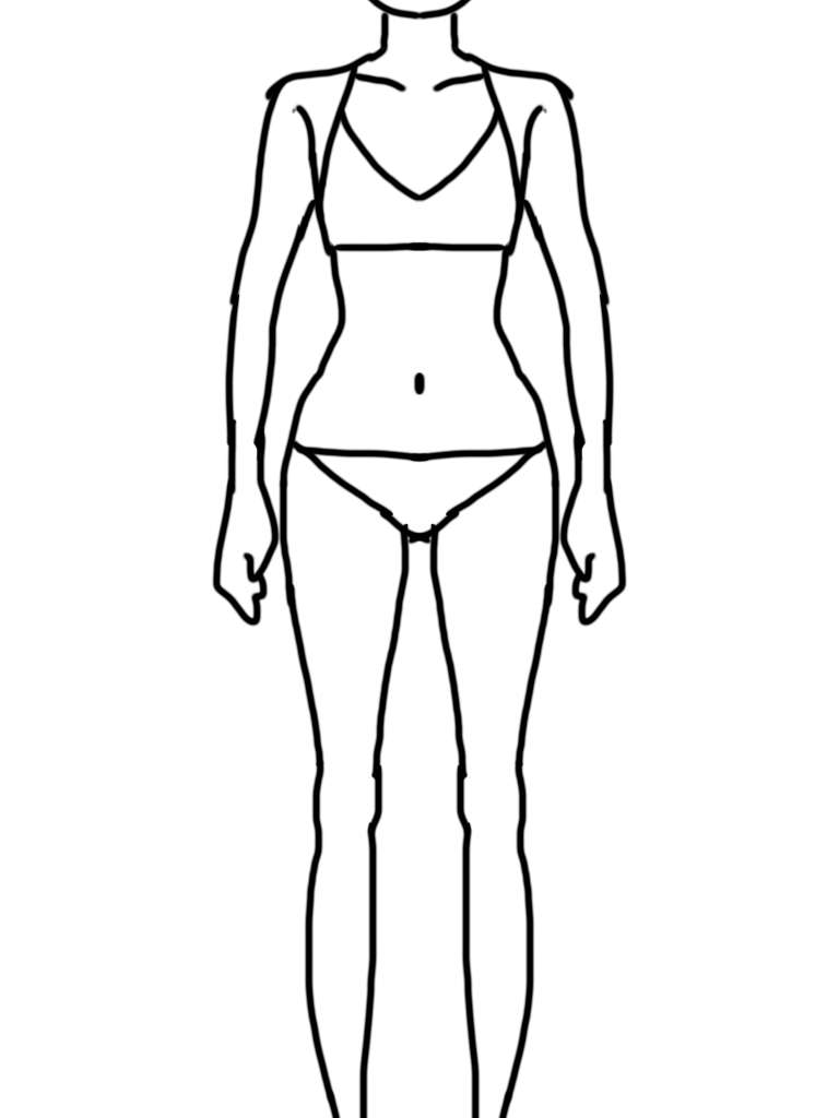 自分の体型を絵で伝えるトピ