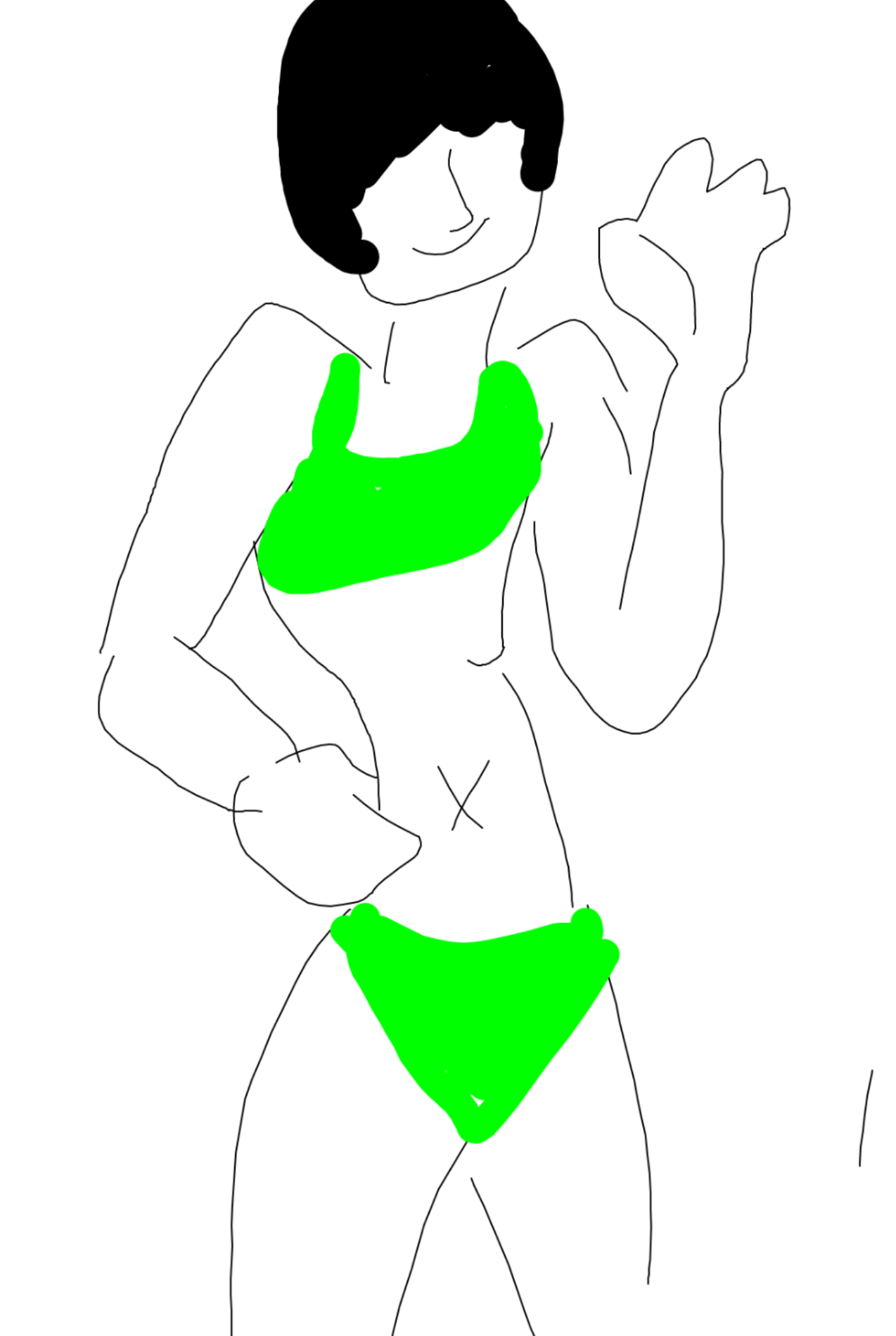 自分の体型を絵で伝えるトピ