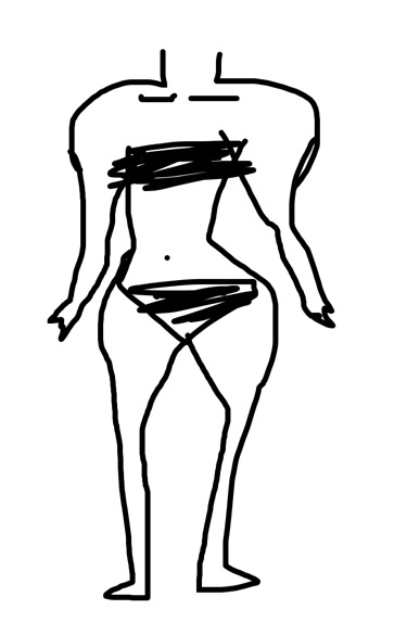 自分の体型を絵で伝えるトピ