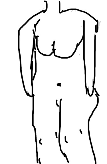 自分の体型を絵で伝えるトピ