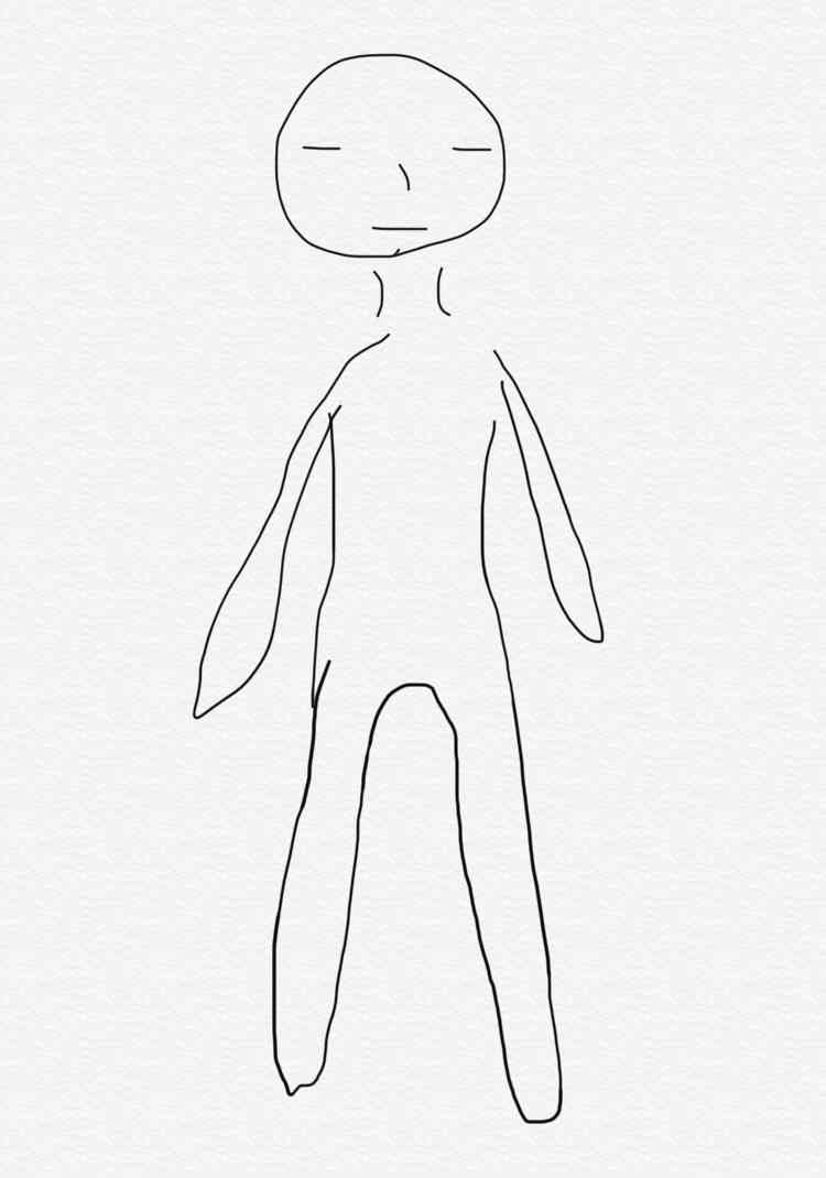 自分の体型を絵で伝えるトピ