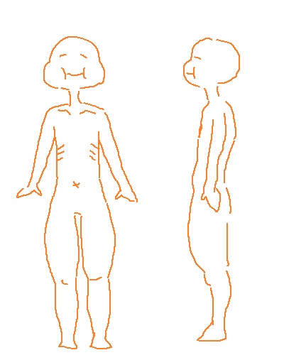 自分の体型を絵で伝えるトピ