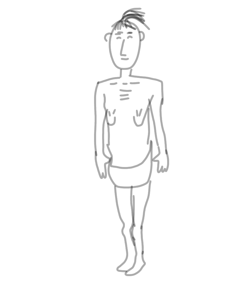 自分の体型を絵で伝えるトピ