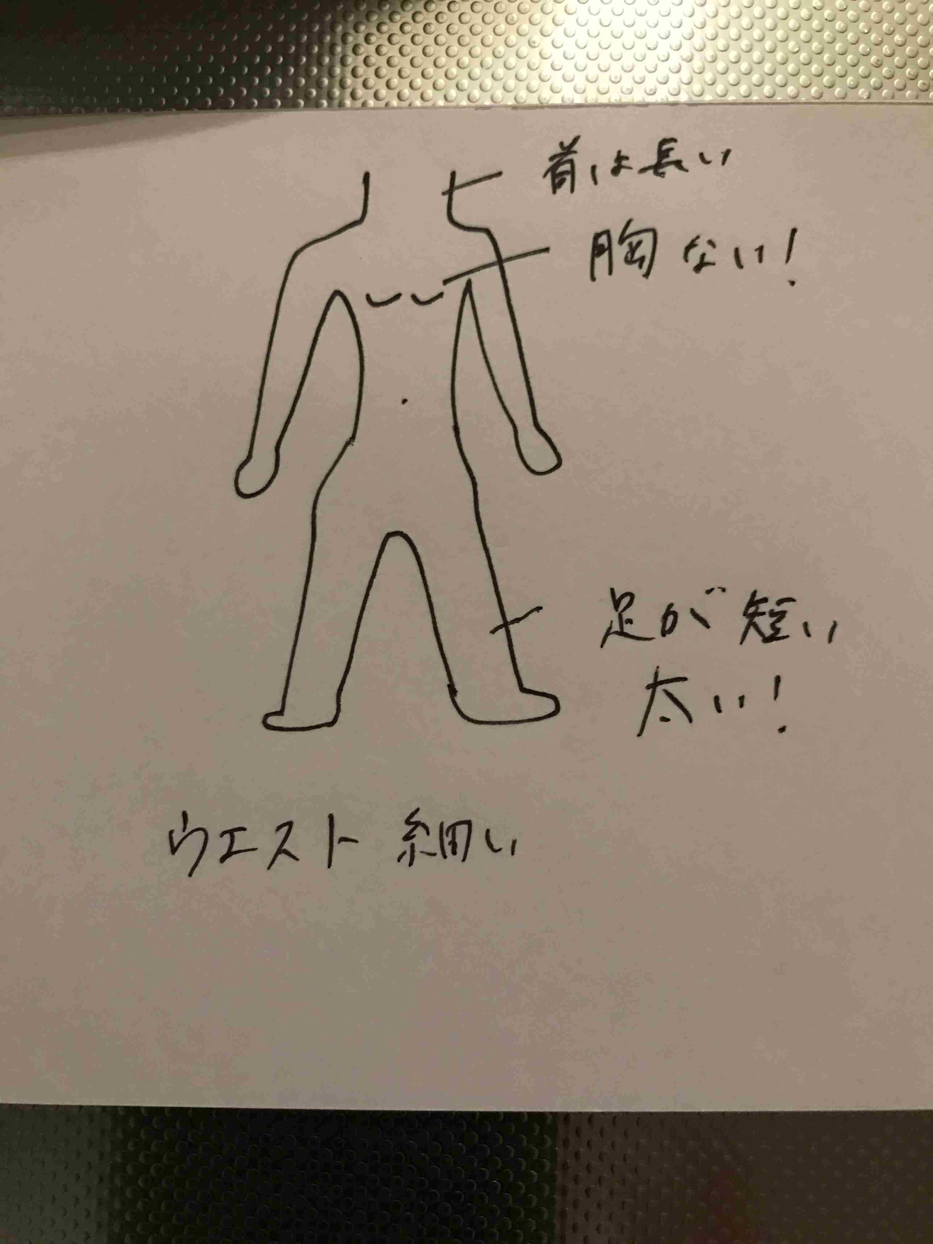 自分の体型を絵で伝えるトピ
