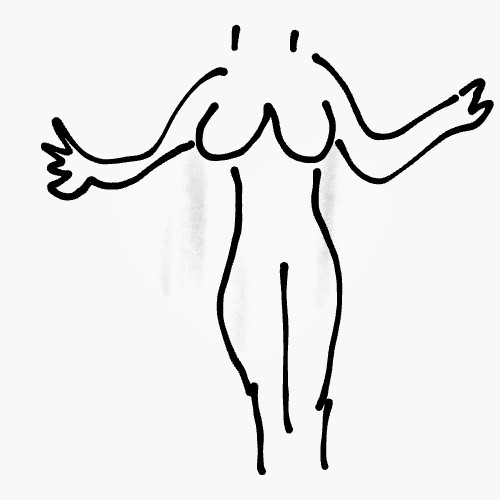 自分の体型を絵で伝えるトピ