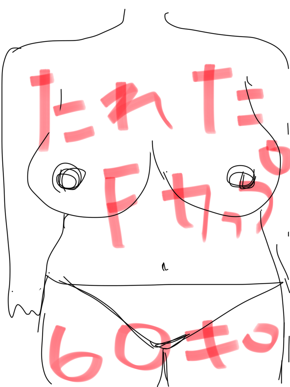 自分の体型を絵で伝えるトピ