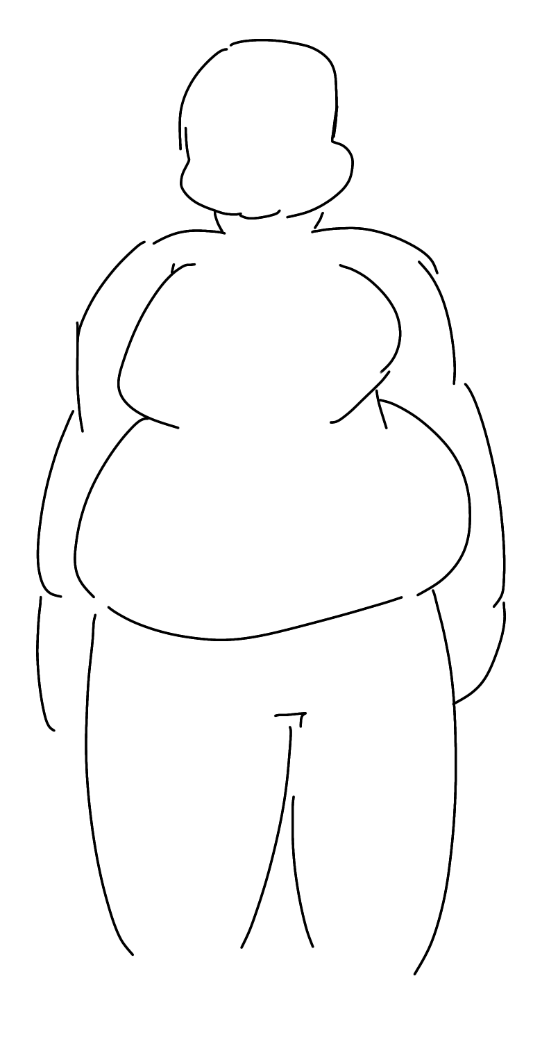 自分の体型を絵で伝えるトピ