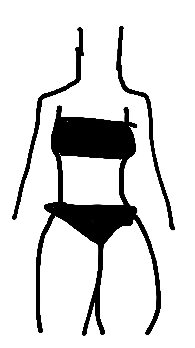 自分の体型を絵で伝えるトピ