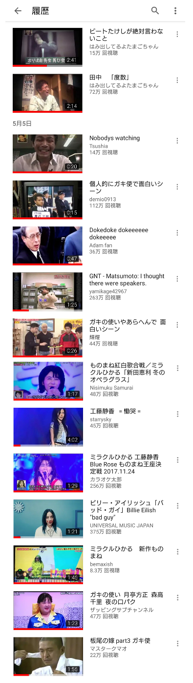 Youtubeの視聴履歴を見せ合おう！Part2