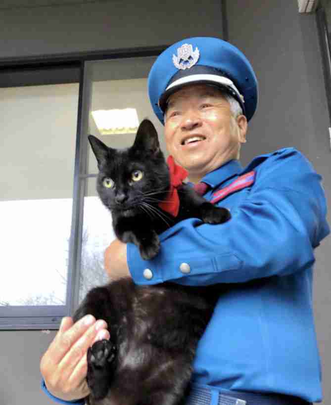 猫と警備員、2カ月ぶりに再会　マスク姿でも分かったよ