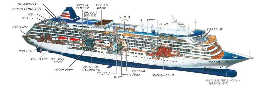 横浜港 停泊中のクルーズ船「飛鳥2」から煙