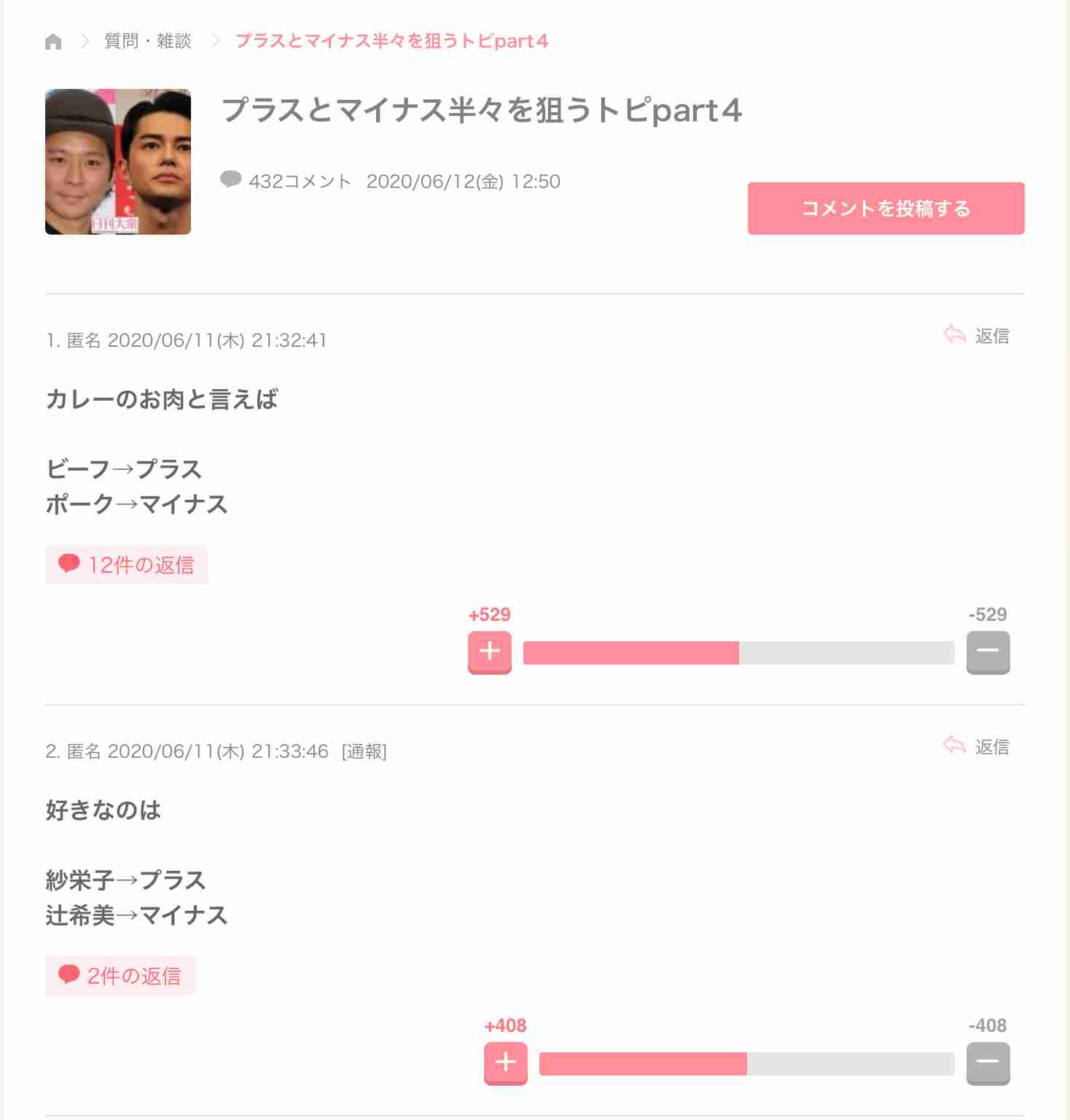 プラスとマイナス半々を狙うトピpart４