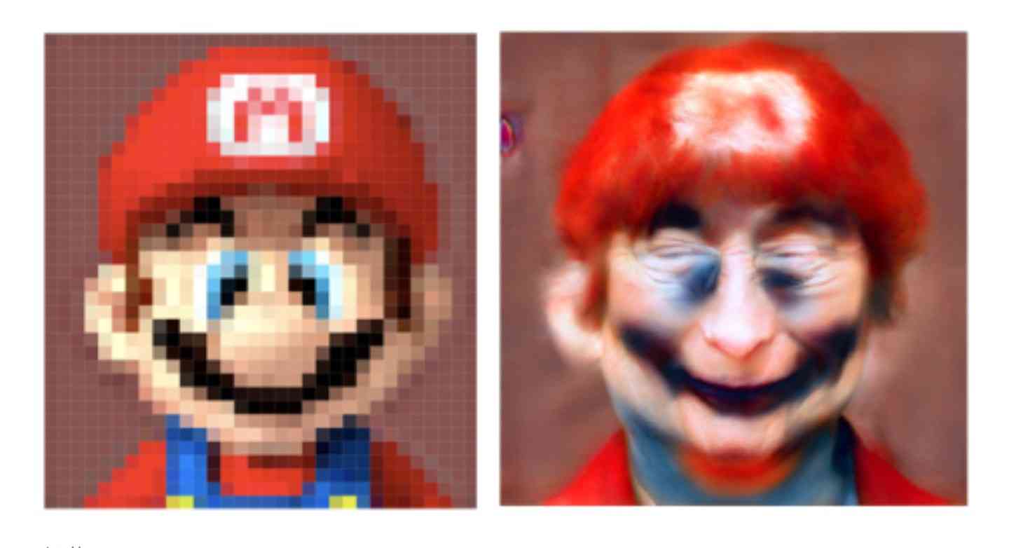 マリオはこんな顔だった!?モザイクを取り去り、リアルな顔を生成するAI技術が登場（米研究）