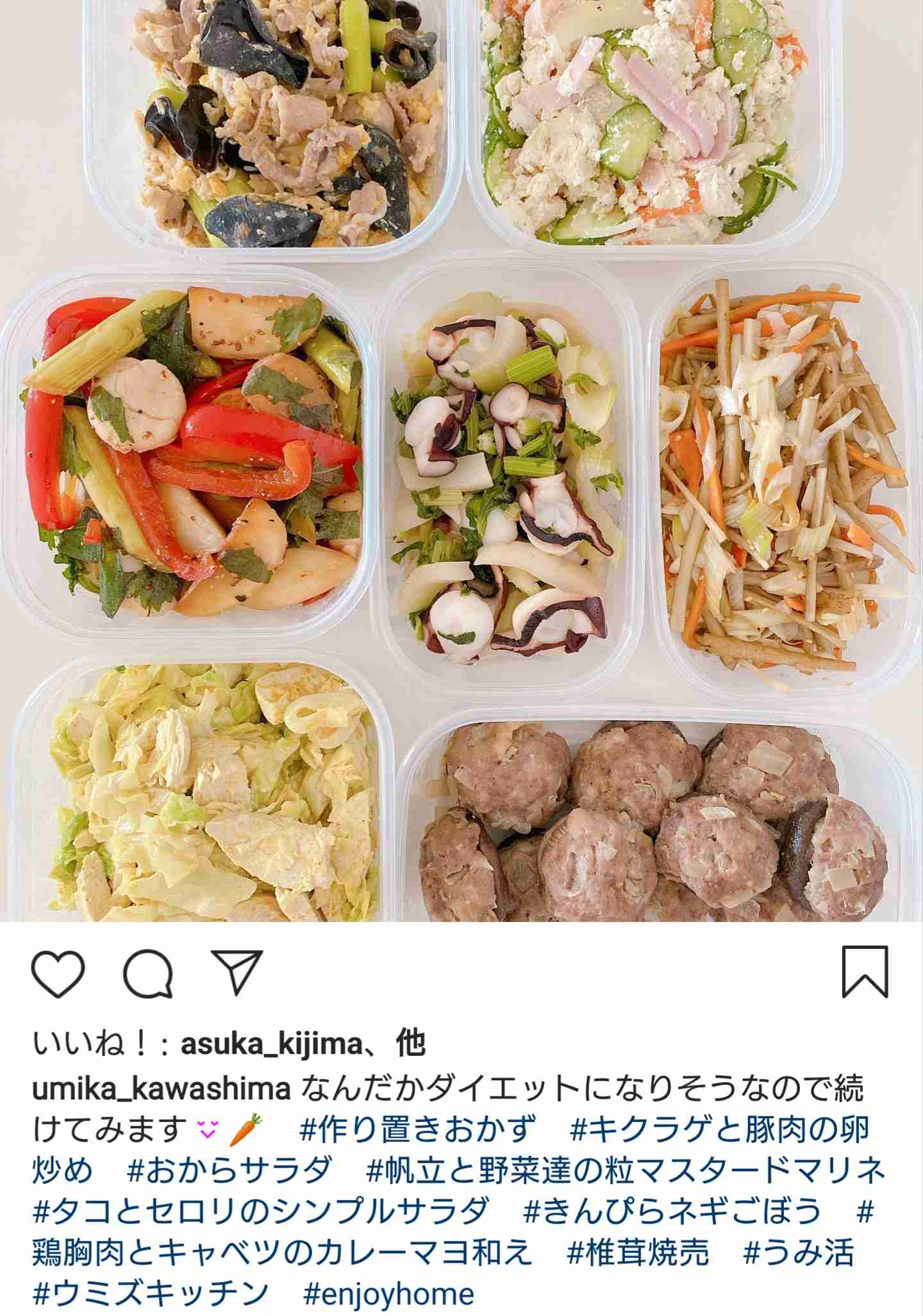 川島海荷 夏にぴったり作り置きおかず披露 ファン絶賛「通販して」「食べたい」「本出して」
