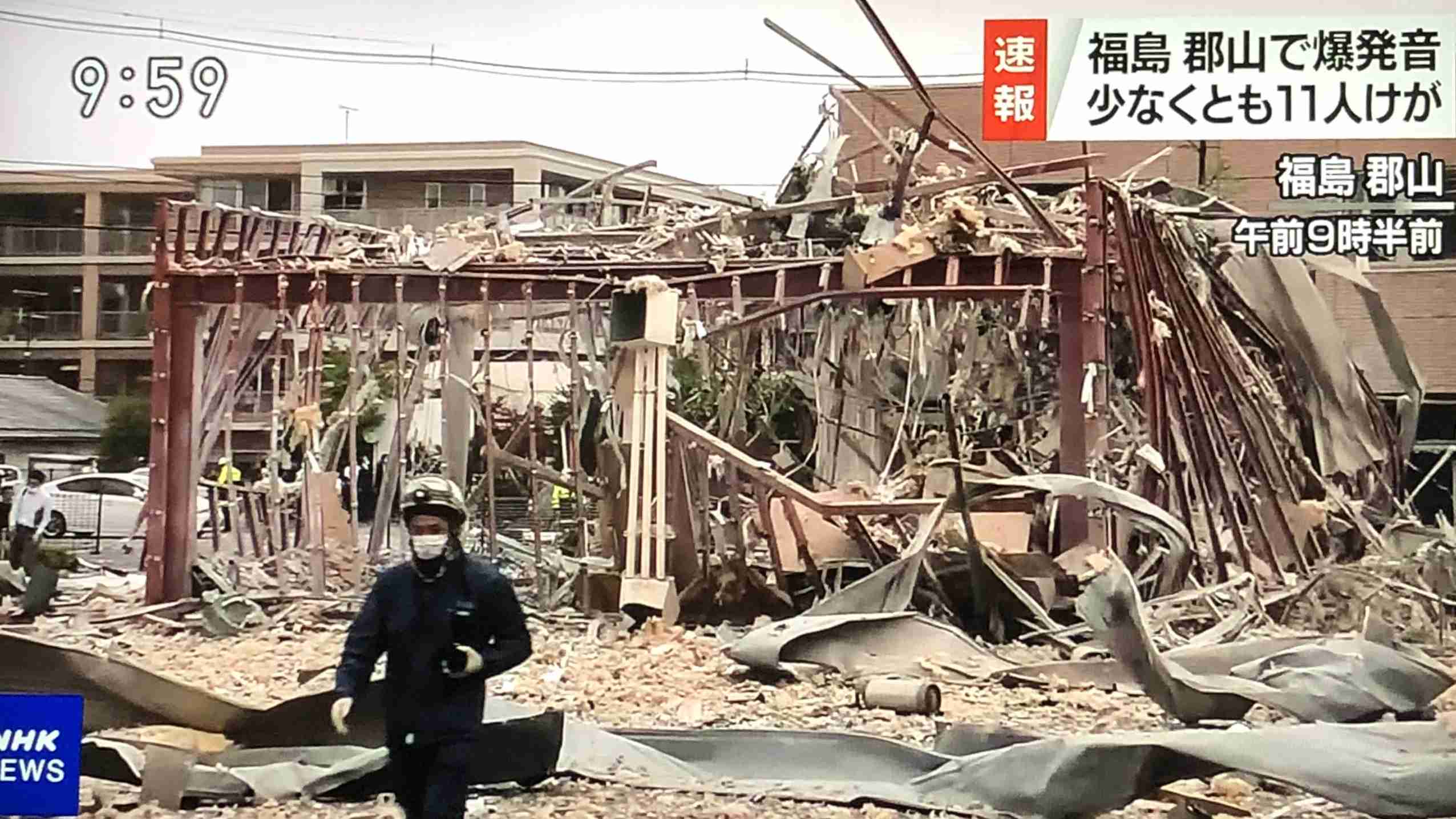 福島 郡山で爆発音と通報 建物に被害 少なくとも10人けが 消防