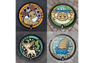日本各地、様々なマンホールを貼るトピ♪