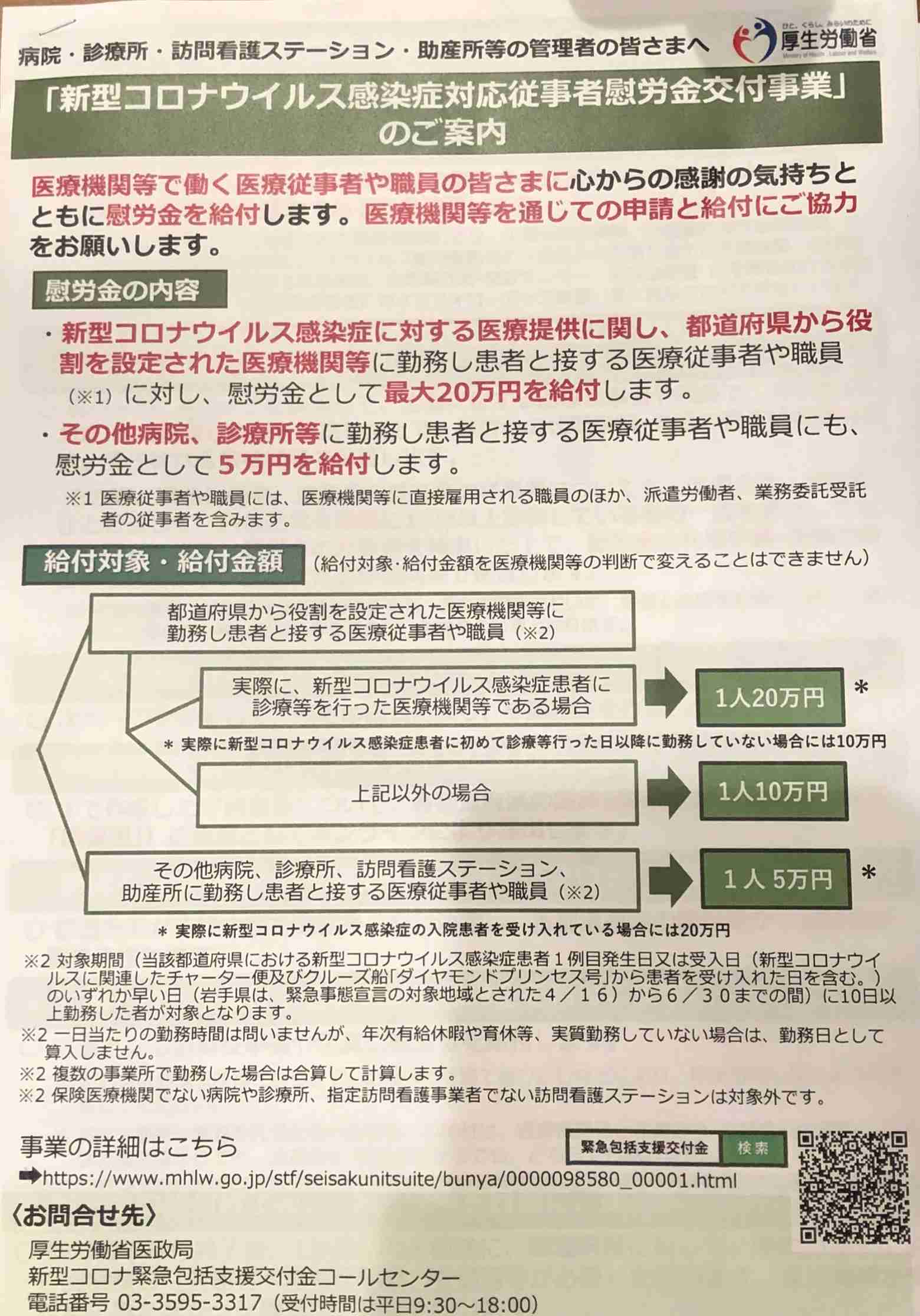 【慰労金】介護、医療関係者の皆さん！貰えましたか？