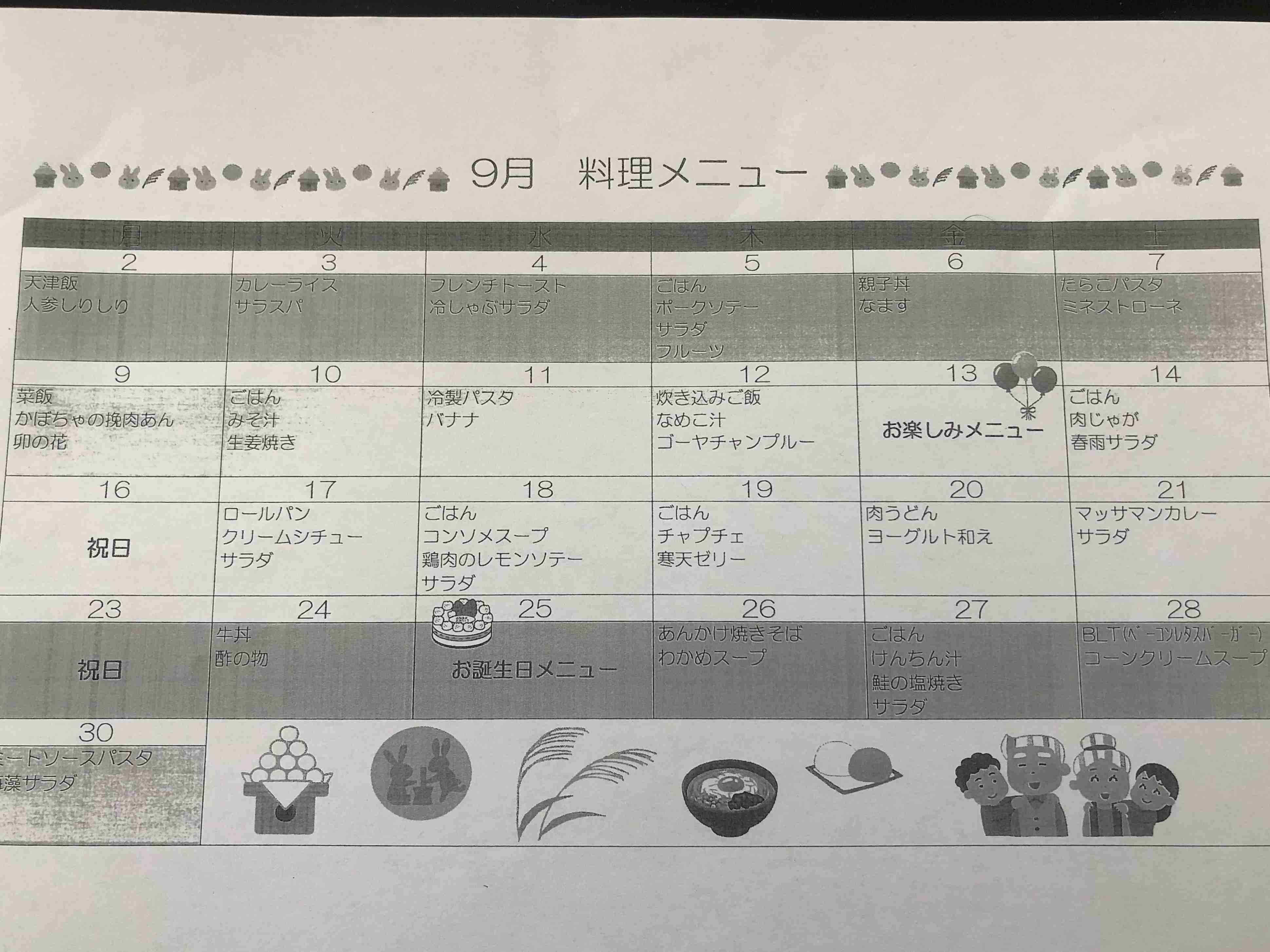 食事メニューの固定化