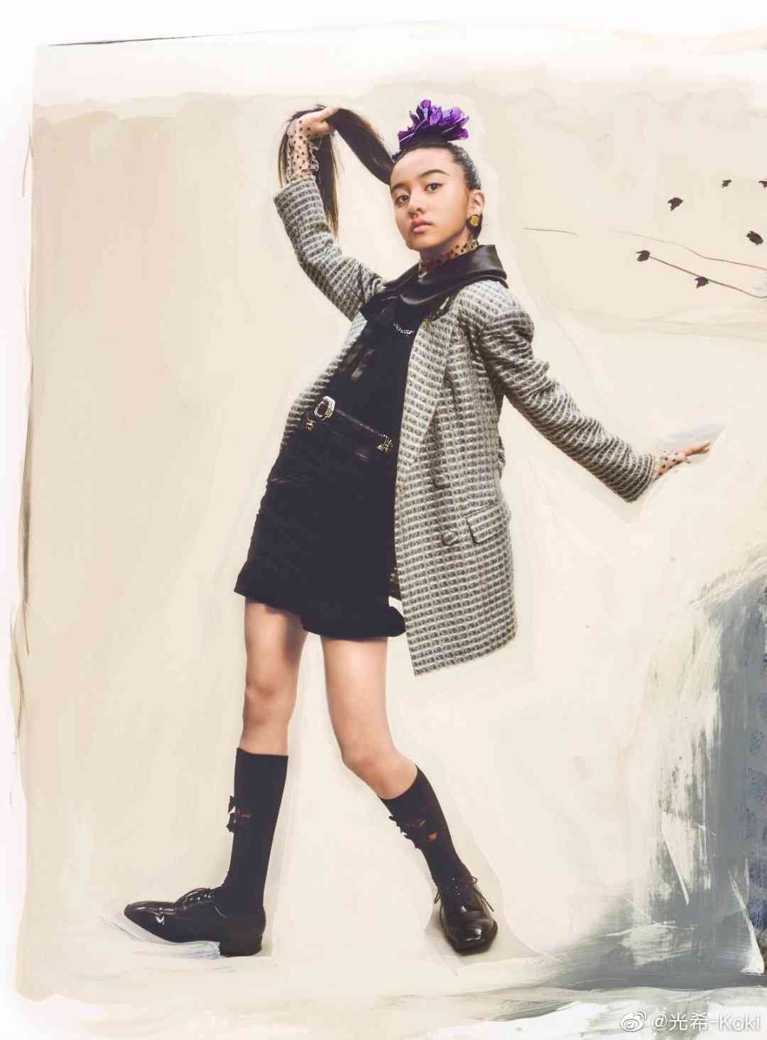 女優のポニーテール、ひとつ結び