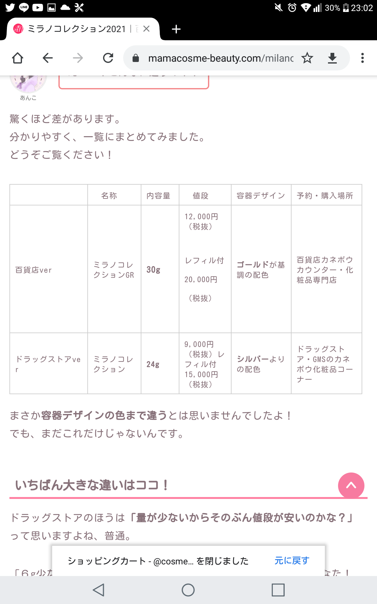 リピは無いなぁと思うコスメ