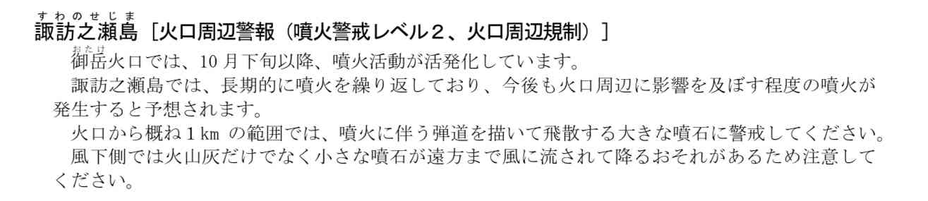 鹿児島・諏訪之瀬島で噴火、被害の情報なし