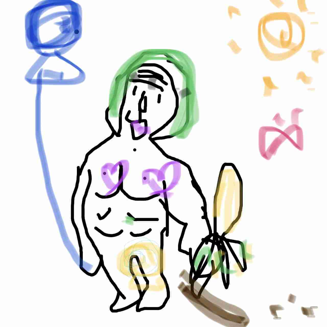 絵の下手な人が描いたものに上手い人が色付けして作品にするトピ