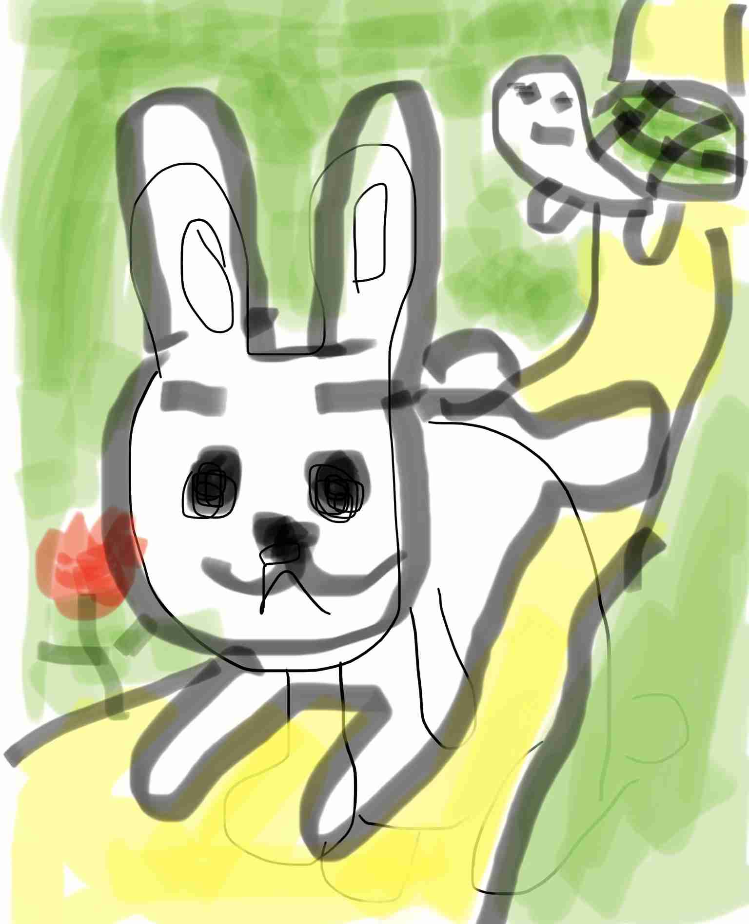 絵の下手な人が描いたものに上手い人が色付けして作品にするトピ