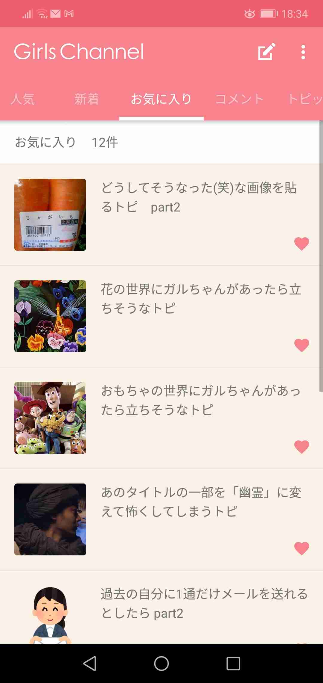 ガルちゃんのお気に入りを見せるトピ