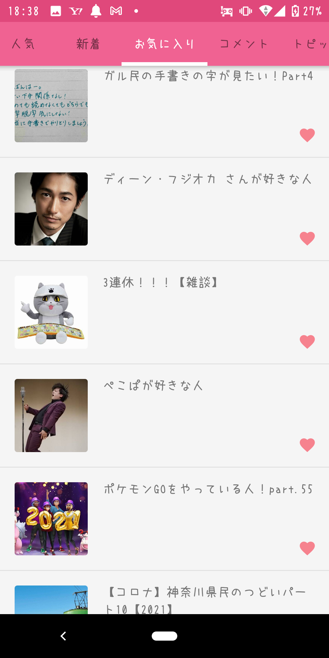 ガルちゃんのお気に入りを見せるトピ