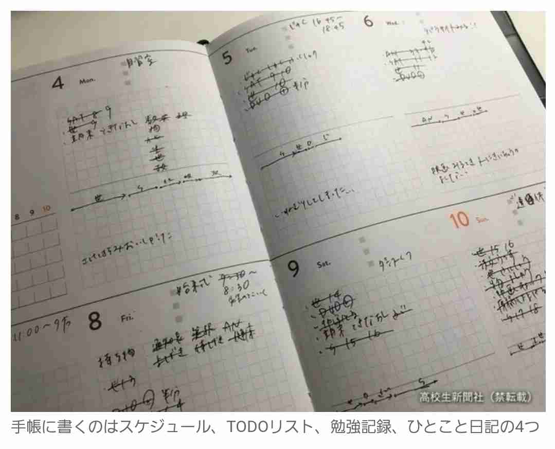 偏差値80の高校生のスケジュール管理術　毎日手帳に書く4項目が効果的