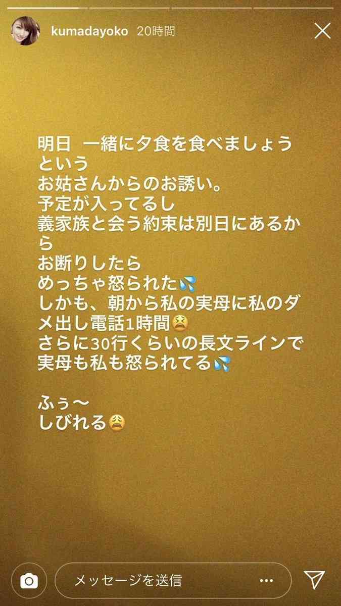 熊田曜子（39）の経営者夫が妻へのDVで逮捕「被害届を提出。互いに弁護士を立てて協議中」