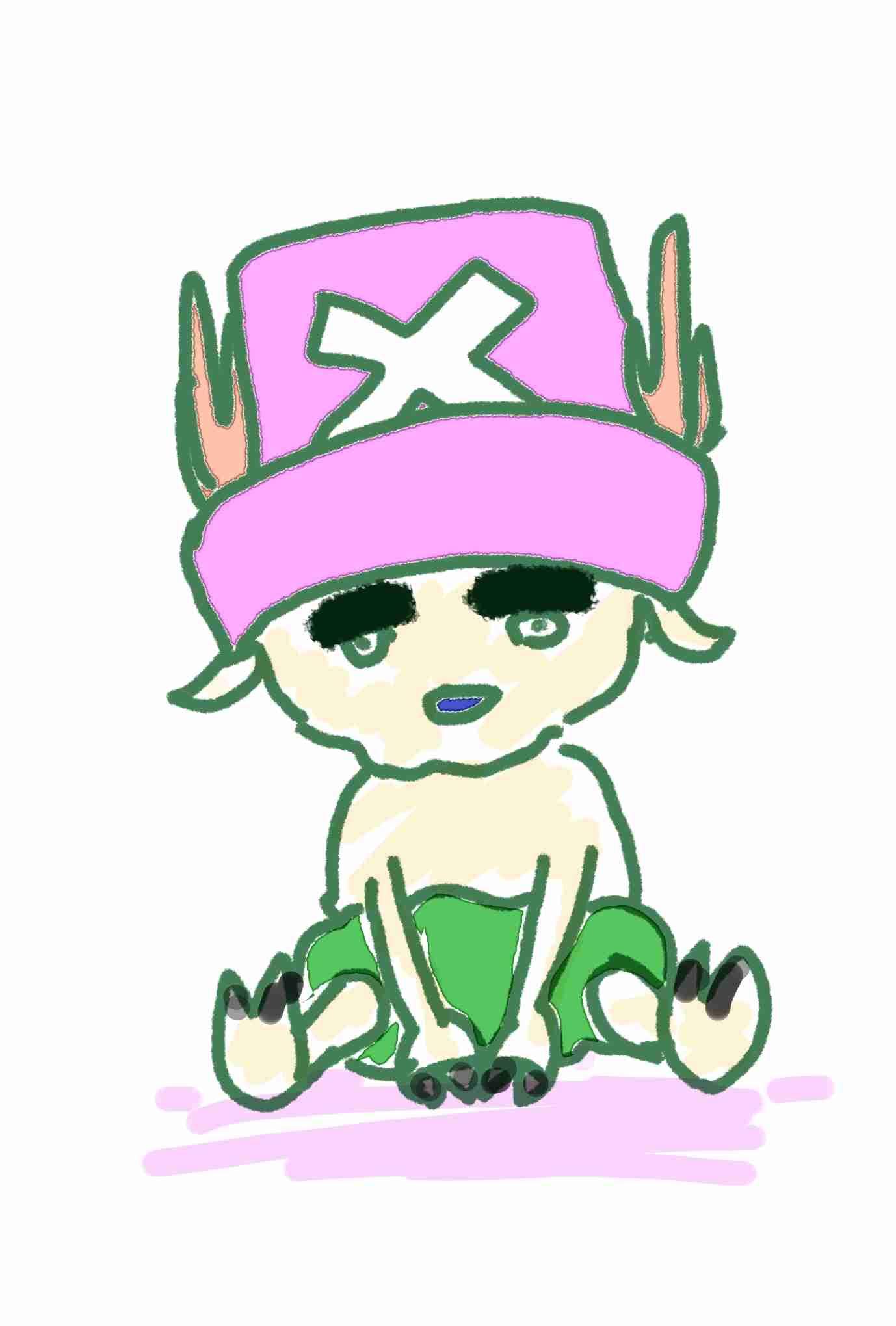 好きなキャラを描いて最後に眉毛を太くして下さい。