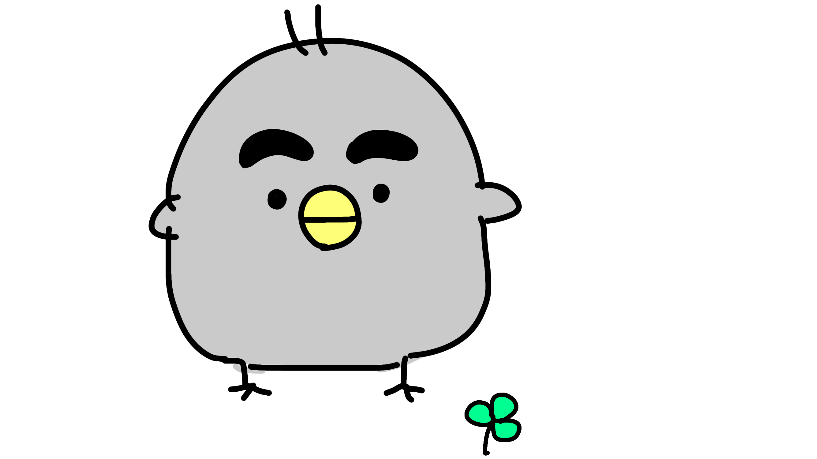 好きなキャラを描いて最後に眉毛を太くして下さい。