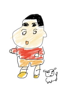 好きなキャラを描いて最後に眉毛を太くして下さい。