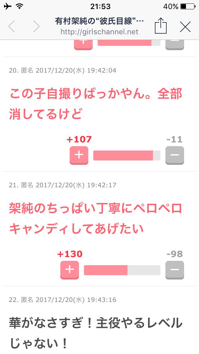 コメントにプラスが大量につく方や秀逸なコメントに認定される方