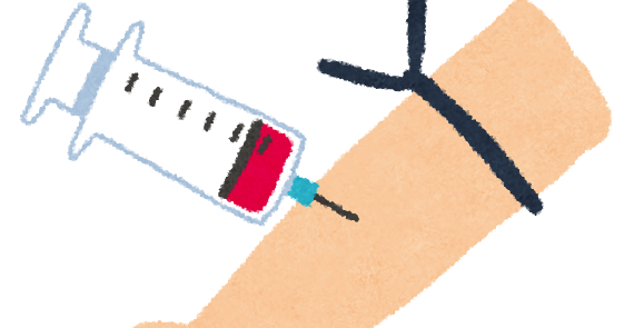 採血の時どこを見ますか?