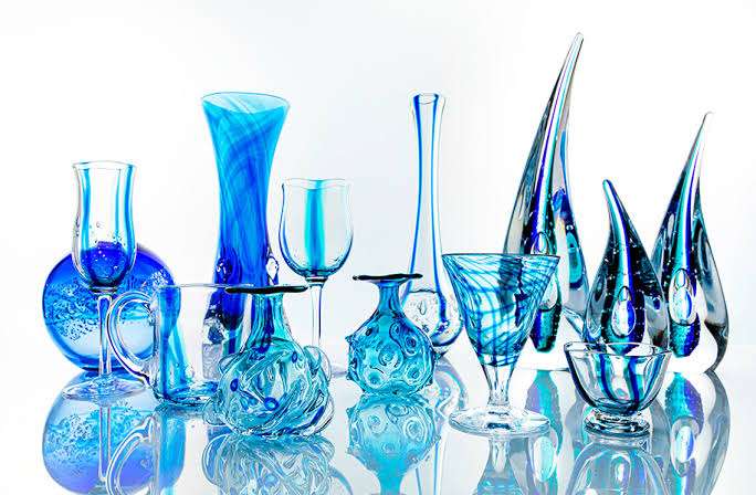 青いガラス小物が見たい！