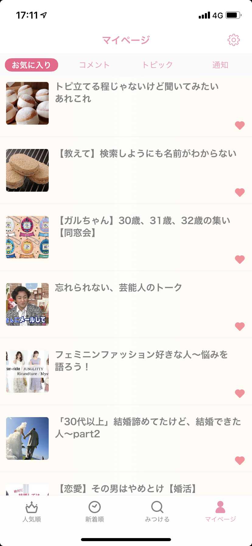 お気に入りトピックを晒すトピ