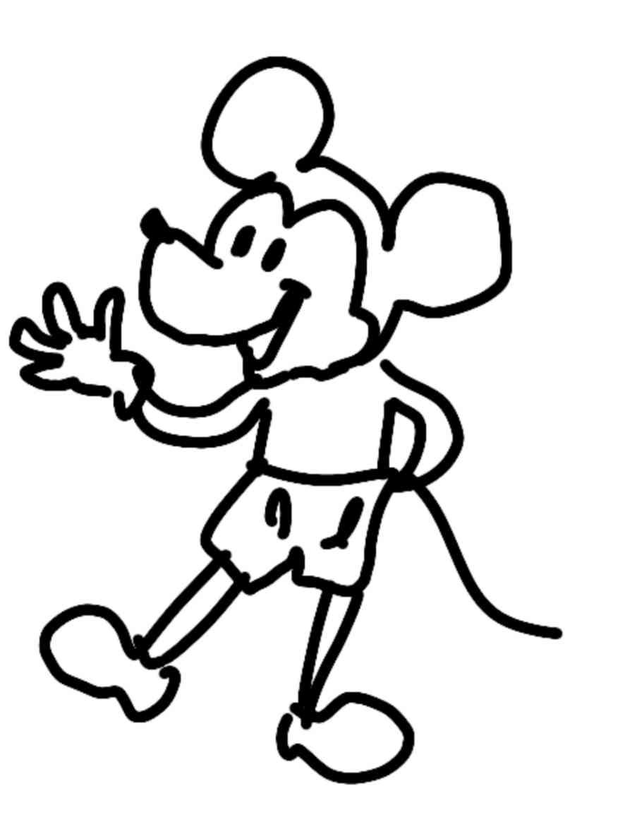 何も見ずにミッキーマウスを描くトピ
