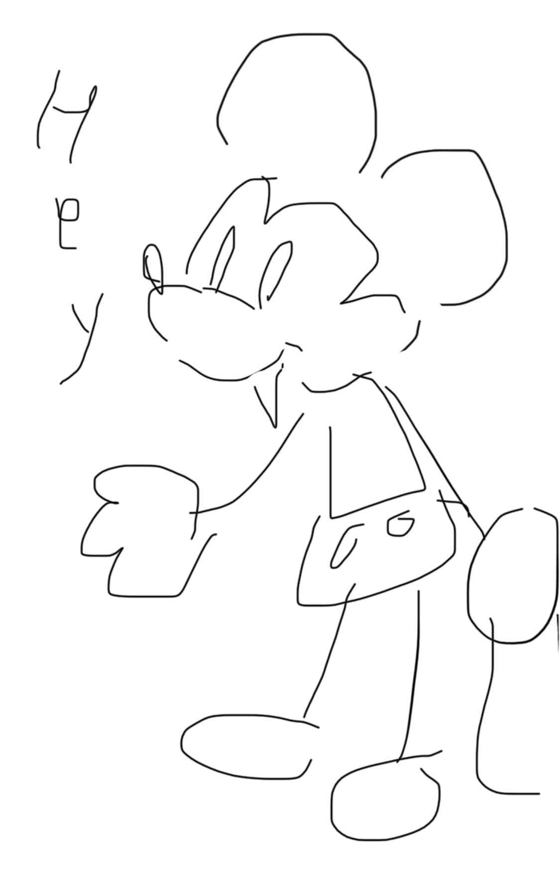 何も見ずにミッキーマウスを描くトピ